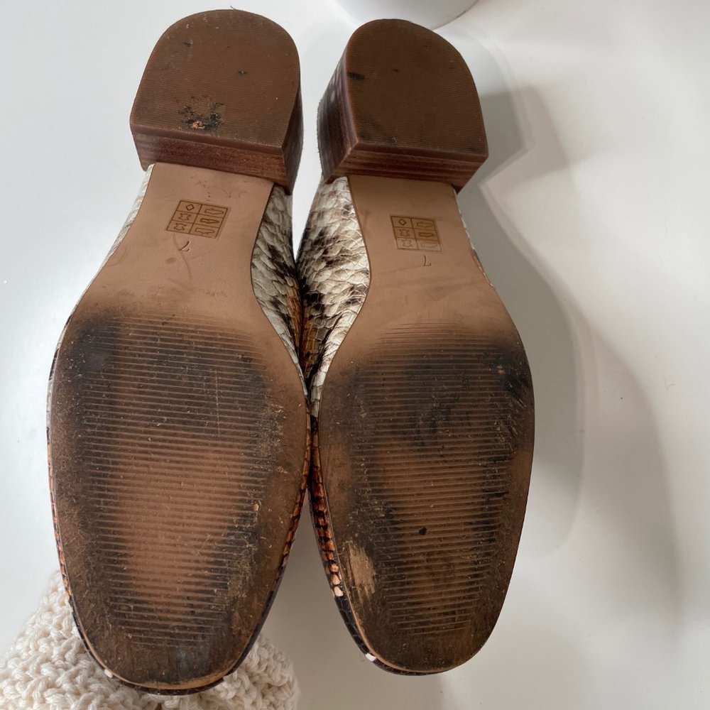 Madewell The Alicia Mule Flat in Snake Embossed Textured Leather Size 7 - Picture 4 of 12